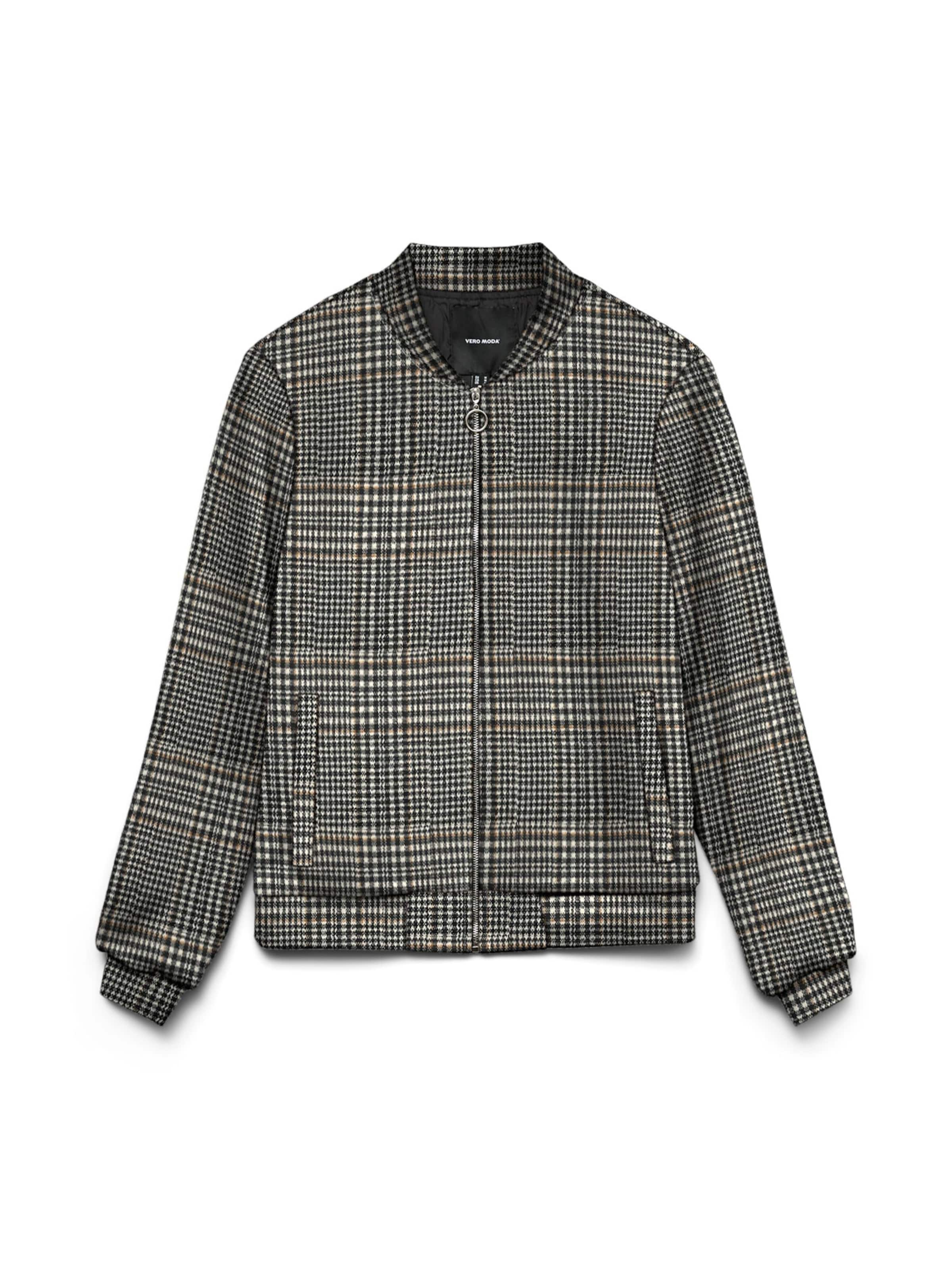 VERO MODA Übergangsjacke 'VMPIPER' in grau / schwarz / naturweiß, Produktansicht