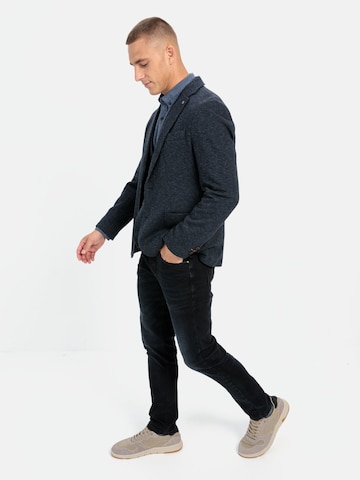 CAMEL ACTIVE Regular Fit 2-Knopf Sakko in melierter Optik in Blau