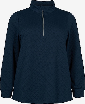 Sweat-shirt 'Mamila' Zizzi en bleu : devant