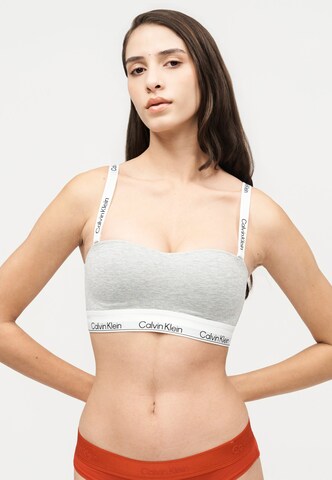 Calvin Klein Underwear Сутиен бандо Сутиен в сиво: отпред