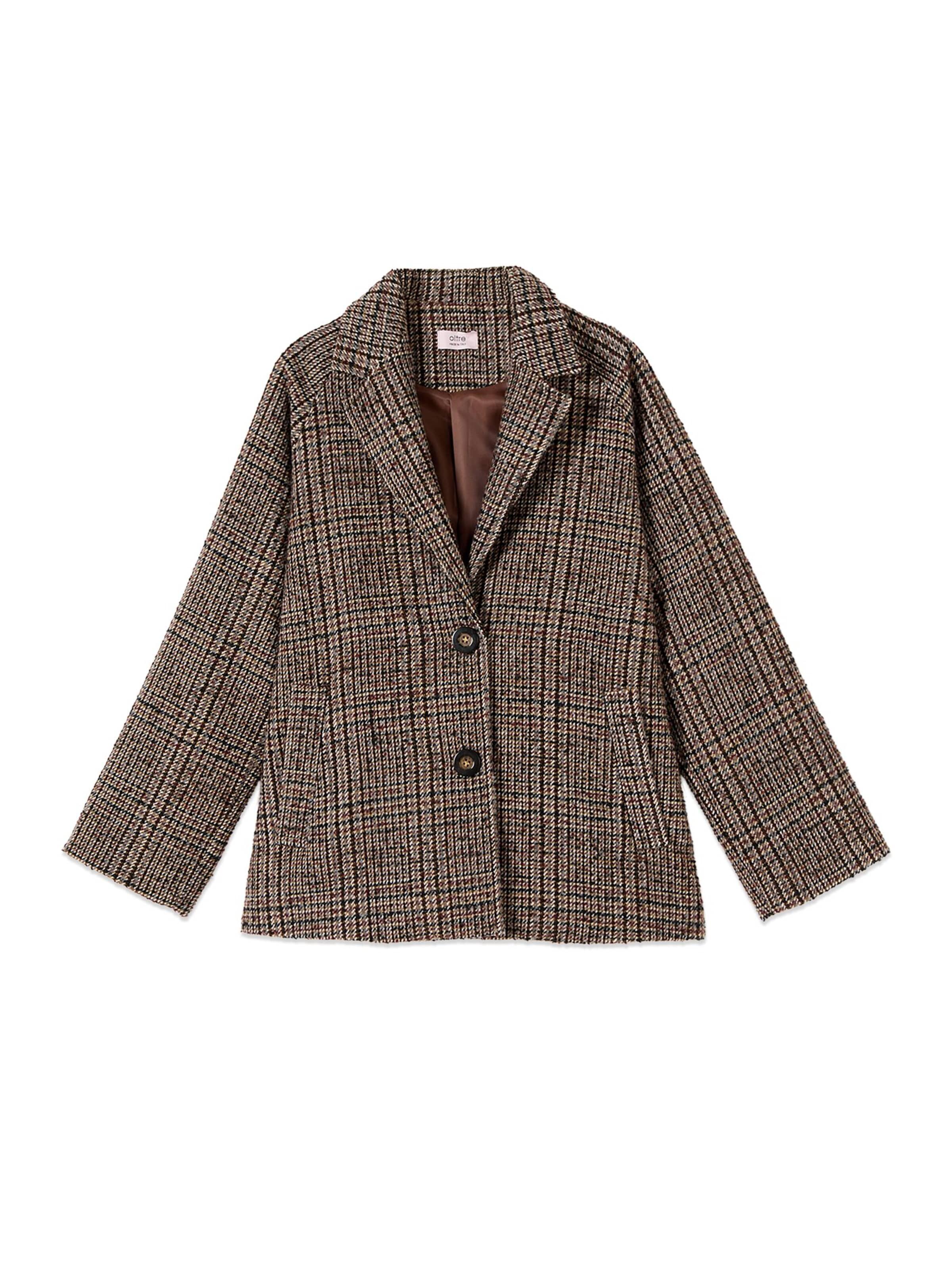 Cappotto di mezza stagione di oltre in marrone: frontale