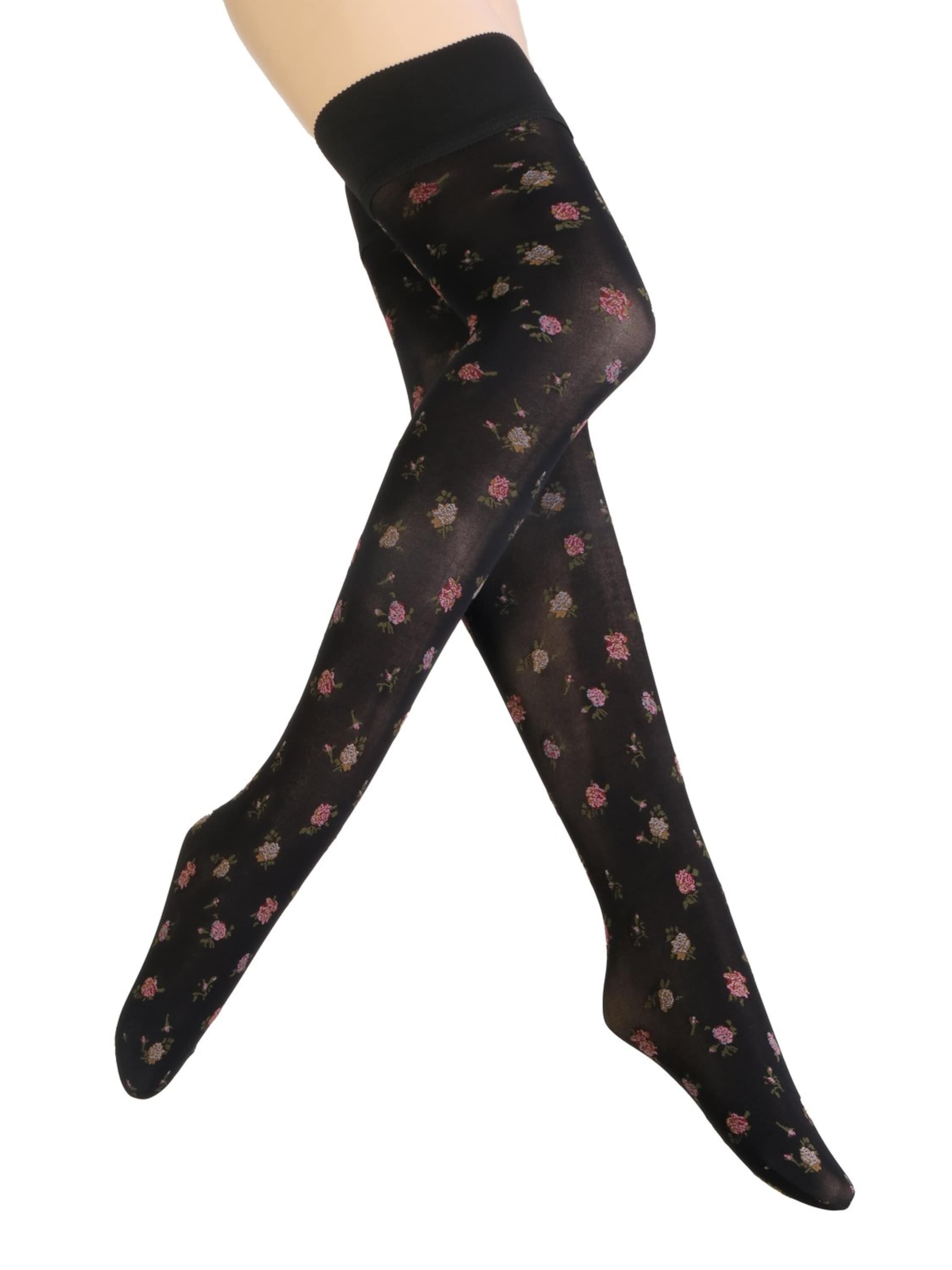 Sokisahtel Socken 'MIMOSA 60DEN stay ups with a pattern'‌‌‌‌‌‌‌‌‌ in Pink