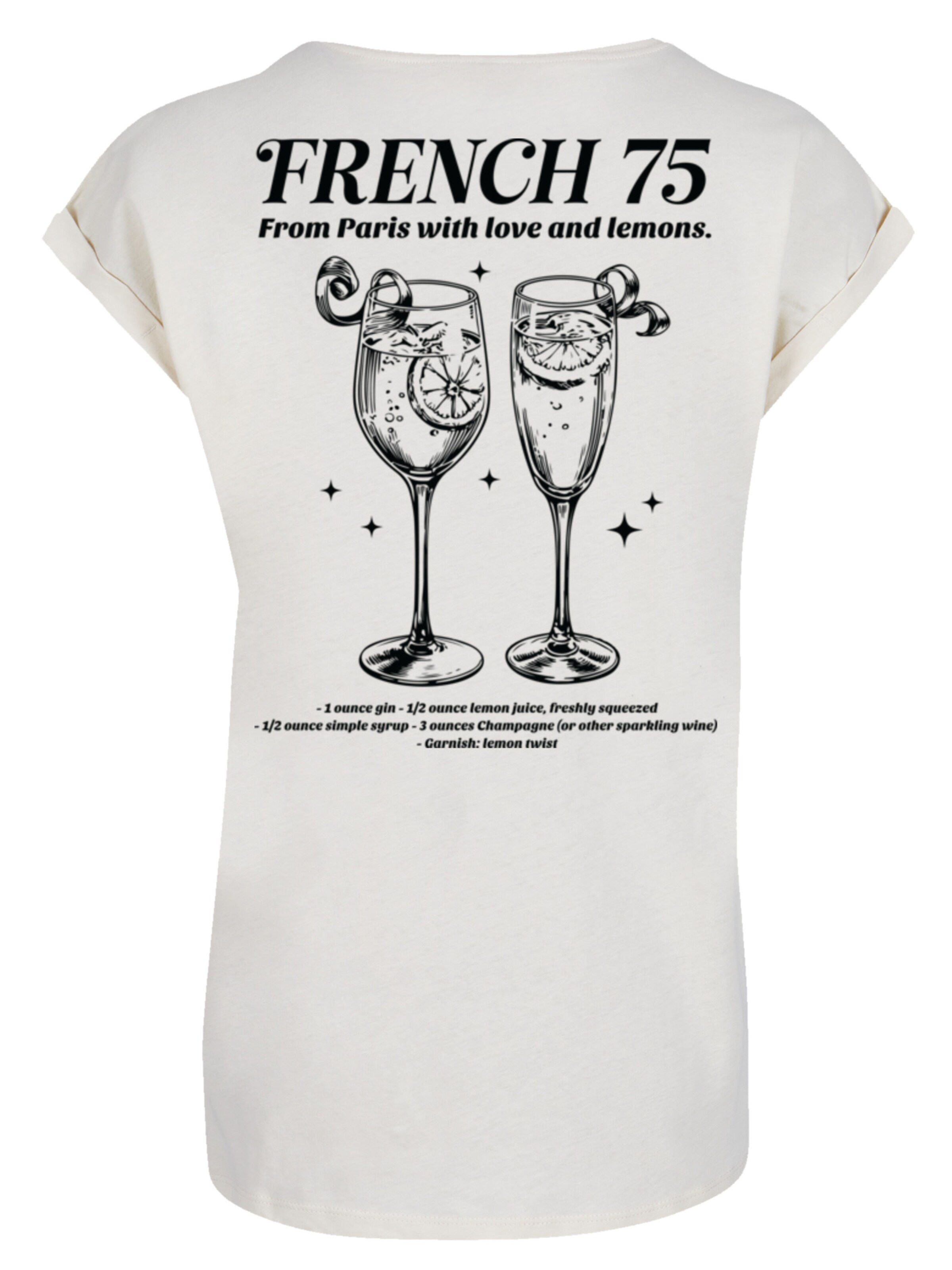 T-shirt 'French 75 From Paris With Love' F4NT4STIC en beige