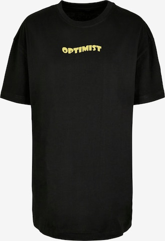 Merchcode Shirt 'Optimist' in Schwarz: Vorderseite