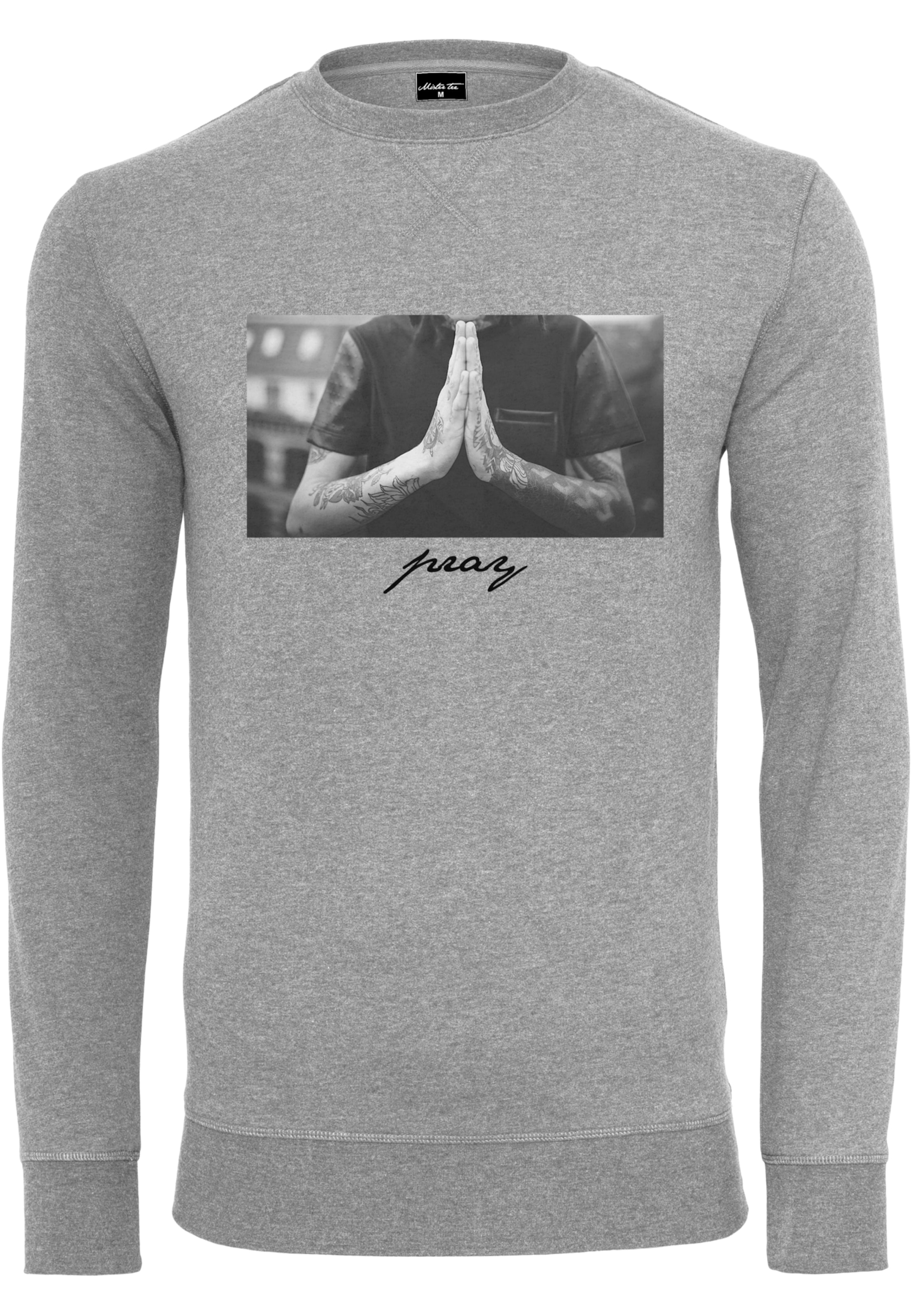MT Men Sweatshirt 'Pray' in Grey / Mottled grey / Black, Item view