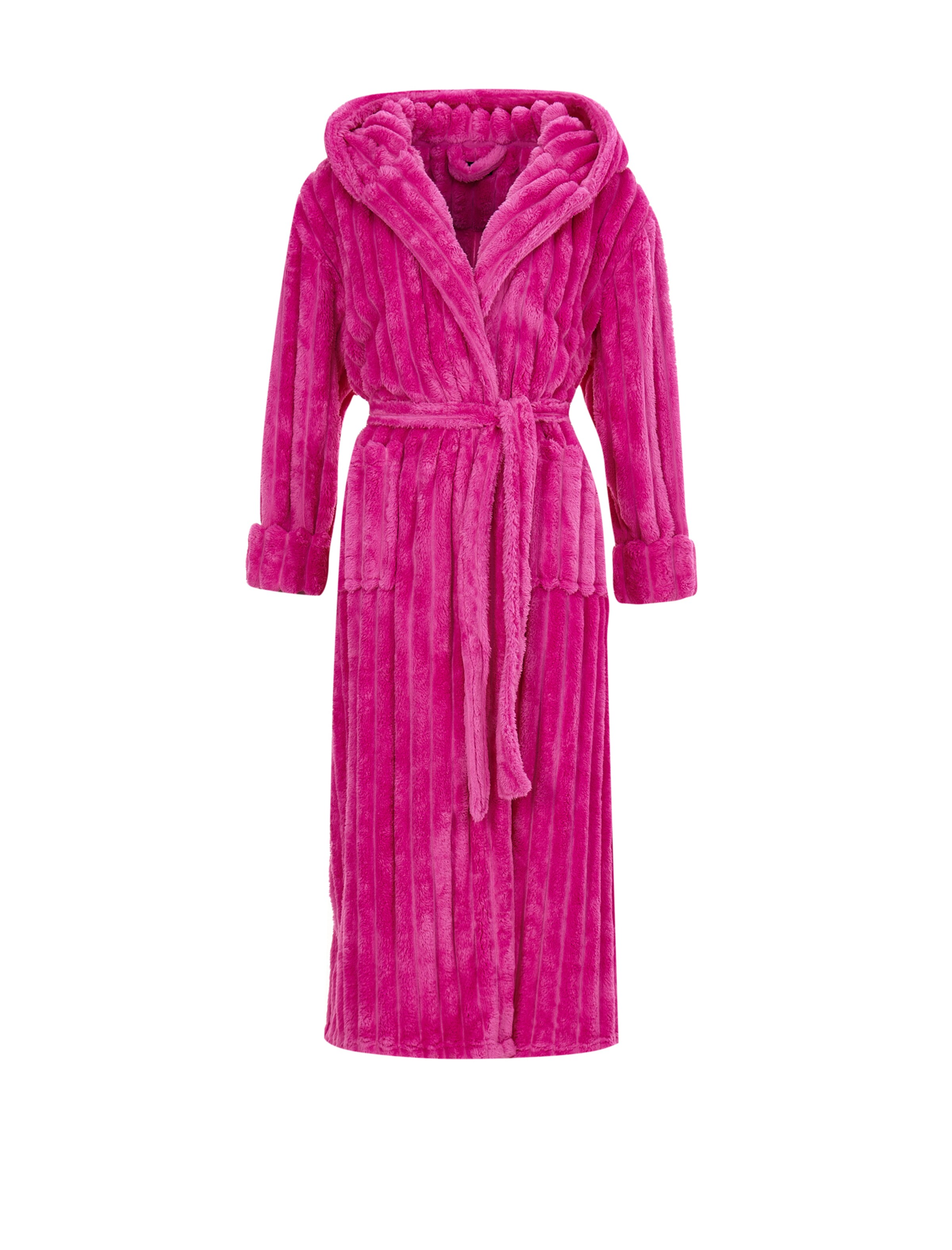 Loungeable Long Bathrobe in Pink: front