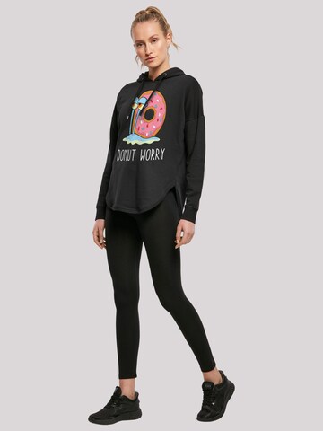 F4NT4STIC Sweatshirt 'Spongebob Schwammkopf Donut Worry Garry' in Zwart