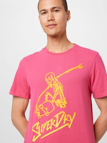 Superdry T-Shirt 'Cali' in Pink