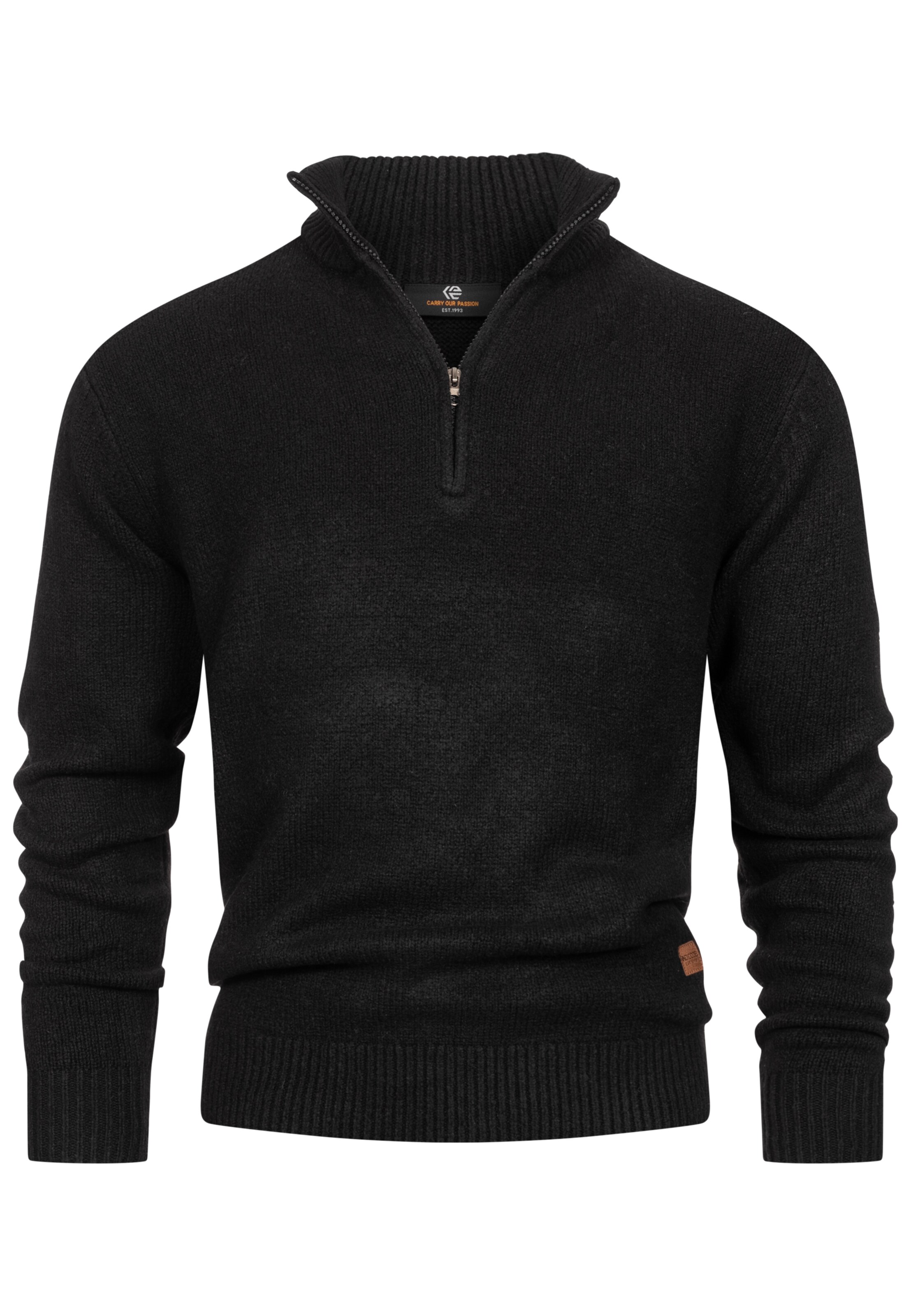 INDICODE JEANS Pullover 'Lokant' in Schwarz: Vorderseite