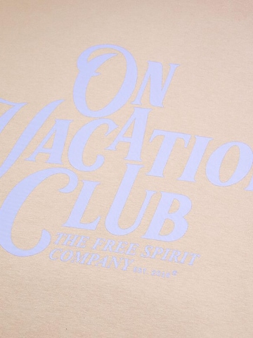 On Vacation Sweatshirt 'Calligraphy' in Beige