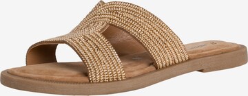 TAMARIS Mules in Gold: front