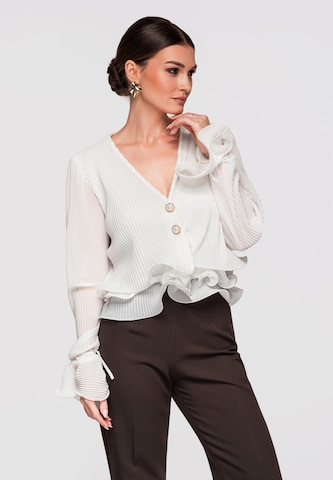 Ombre Blouse in White