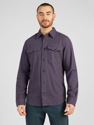 G-Star RAW Slim fit Button Up Shirt 'Marine' in Purple: front