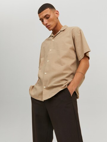 JACK & JONES Regular fit Button Up Shirt 'Palma' in Beige