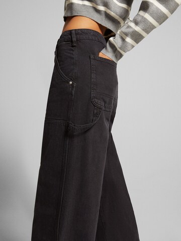 Bershka Wide Leg Jeans in Schwarz