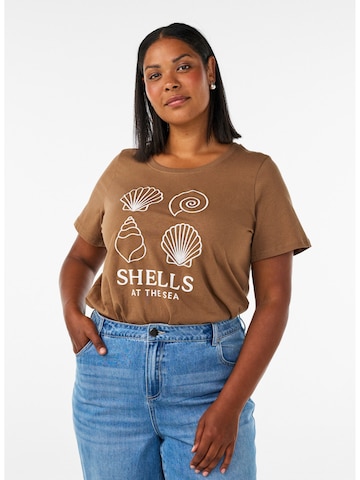T-shirt 'Mliz' Zizzi en marron