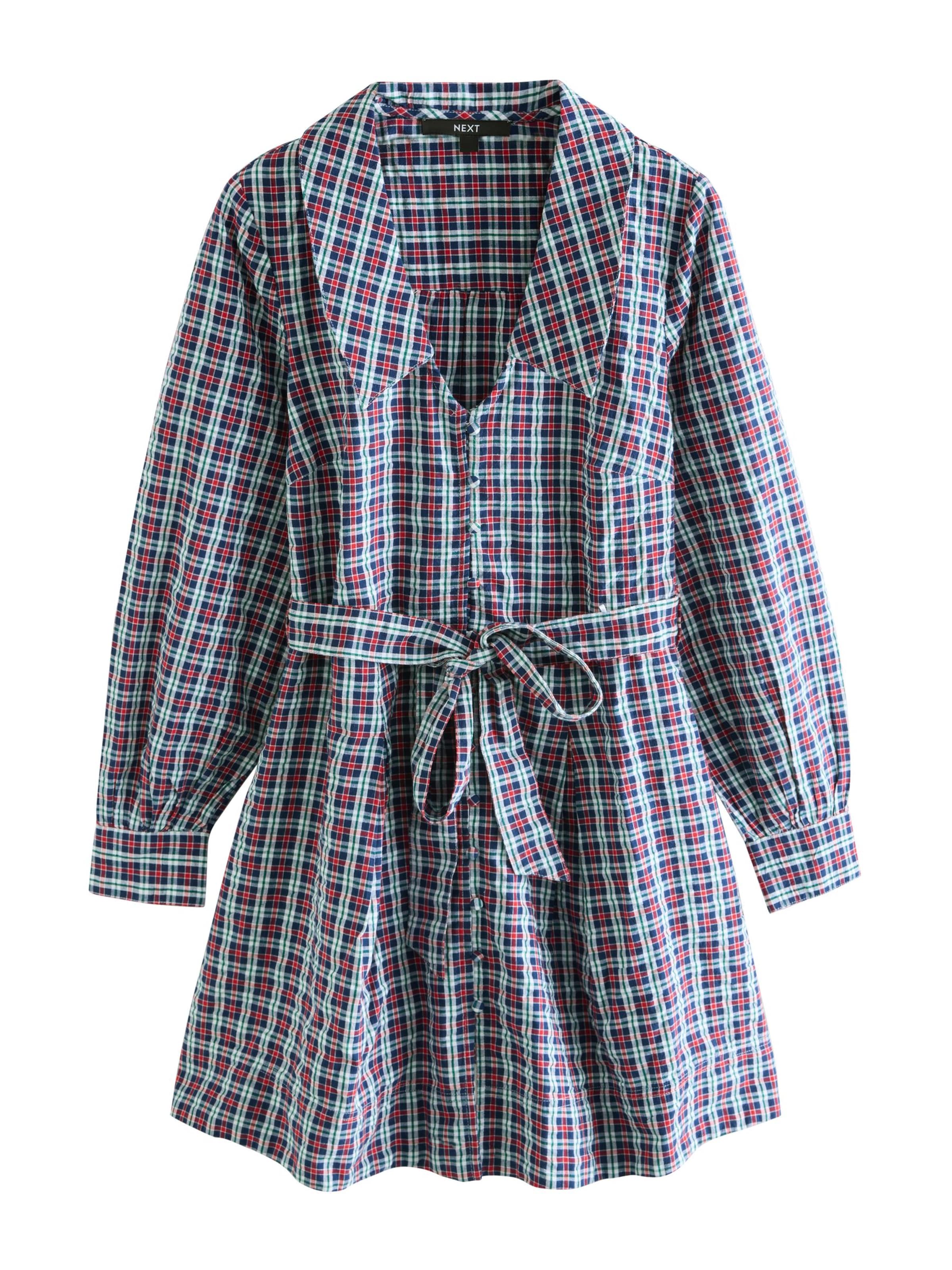 Next Robe-chemise en bleu marine / rouge / blanc, Vue avec produit