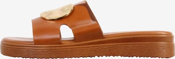 The Divine Factory Sandals in Beige: front