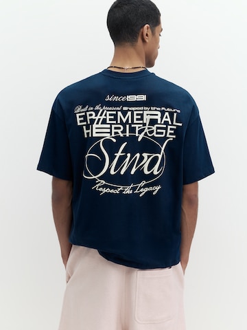 Pull&Bear Majica 'STWD' | modra barva: sprednja stran