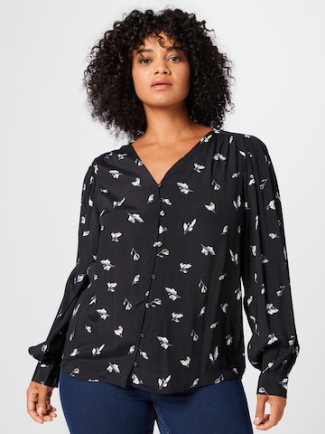 Selected Femme Curve Blouse 'Walde' in Zwart: voorkant