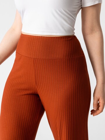 Les Lunes Wide Leg Hose 'Michelle' in Braun
