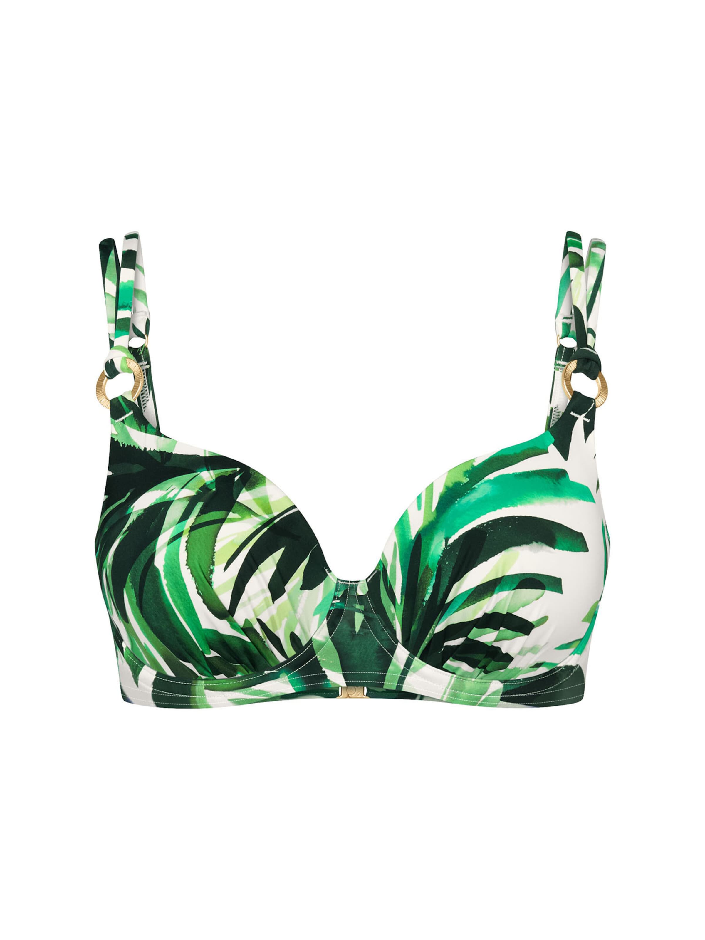 TRIUMPH Triangel Bikinitop ' Red Label Summer Palm ' in Groen