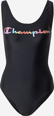 Champion Authentic Athletic Apparel T-shirt Swimsuit in Black: front