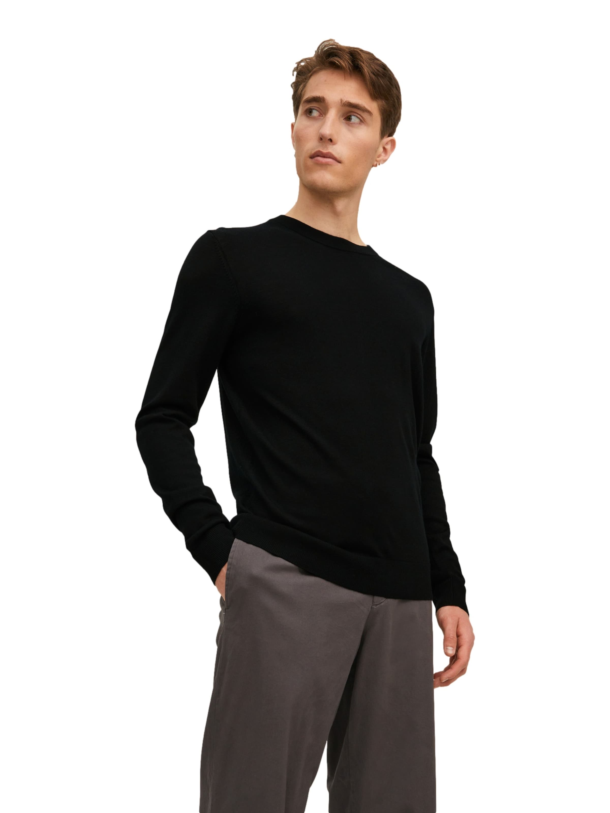 Jack & Jones Premium Sweater 'JPRMark' in Black: front