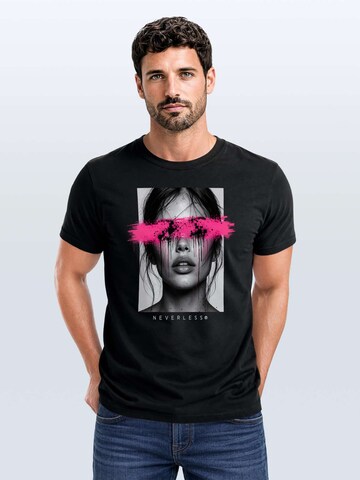 Neverless Shirt 'Photo Portrait'‌‌‌‌‌‌ in Schwarz: Vorderseite