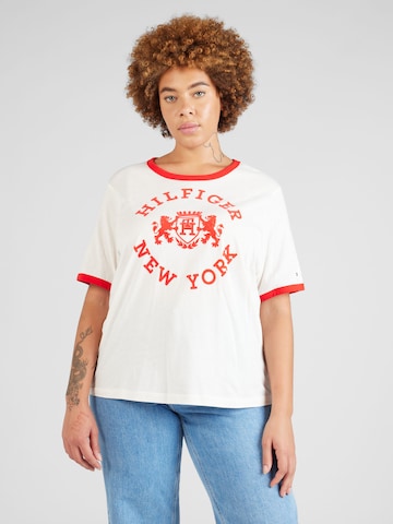 T-shirt 'VARSITY' Tommy Hilfiger Curve en blanc : devant