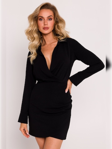 made of emotion - Vestido camisero en negro: frente
