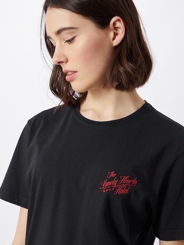 IN PRIVATE Studio Shirt 'LONELY HEARTS HOTEL' in Black