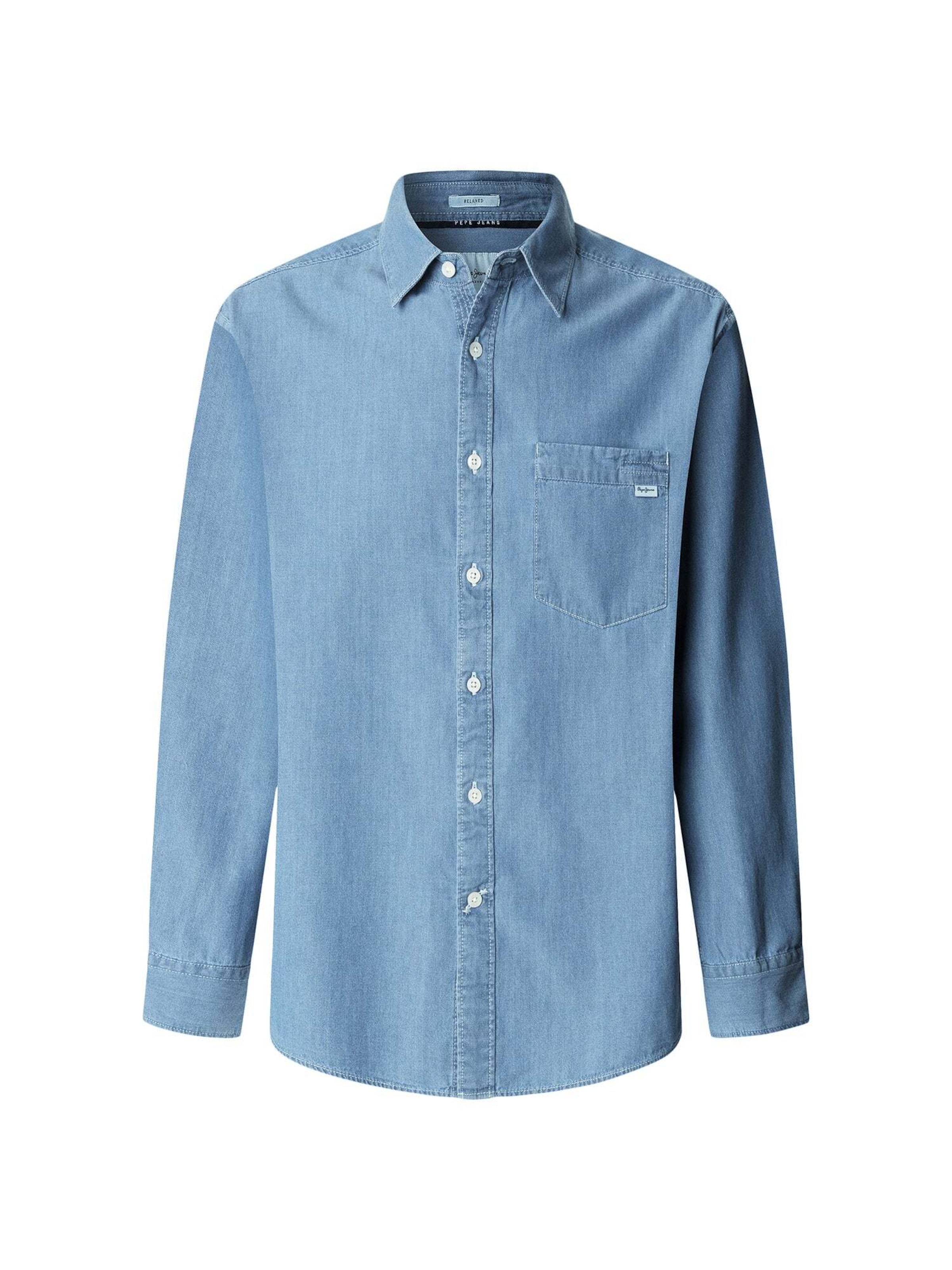 Pepe Jeans Regular Fit Hemd 'Colman' in Blau: Vorderseite