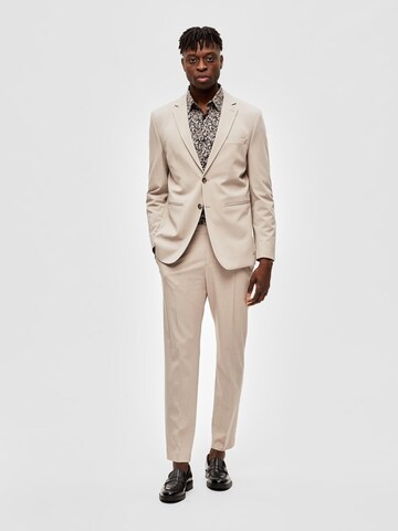 SELECTED HOMME Slim fit Business blazer 'SLHLiam' in Beige: front