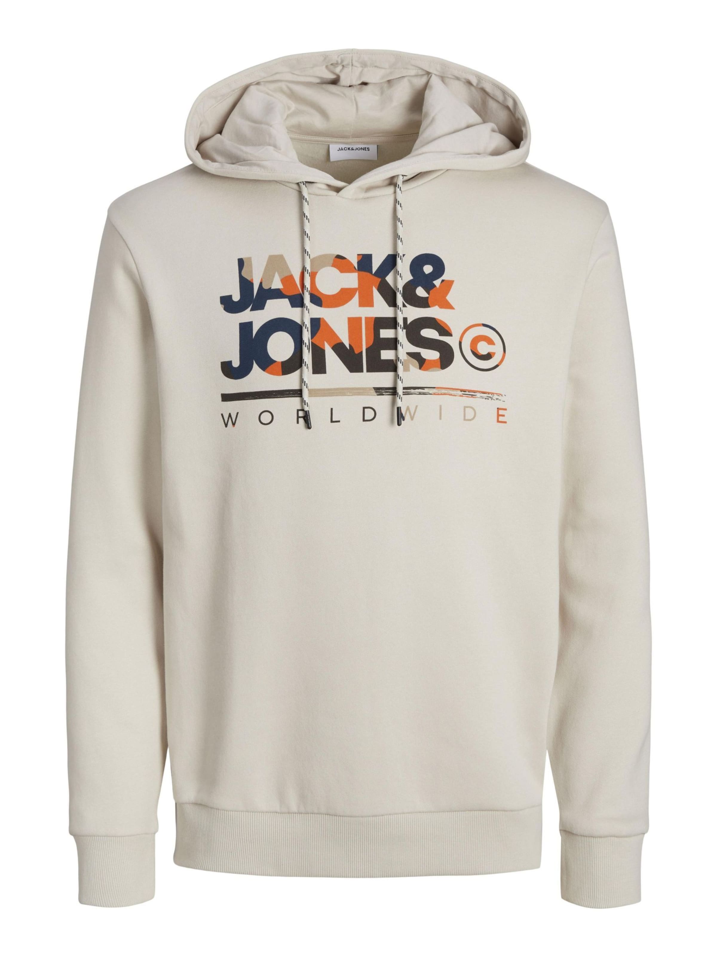 JACK & JONES Суичър 'JWHLUKE' в сиво: отпред