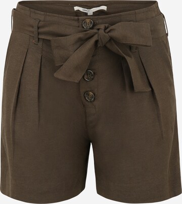 Only Petite Regular Pleat-Front Pants 'VIVA' in Brown: front