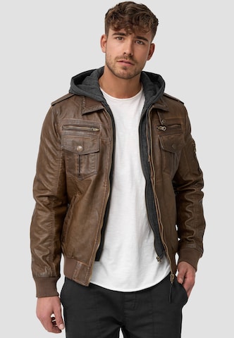 INDICODE JEANS Between-Season Jacket 'Aaron' in Brown: front