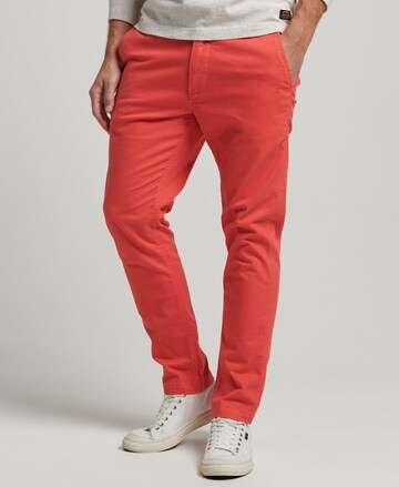 Superdry Slim fit Chino Pants in Red: front