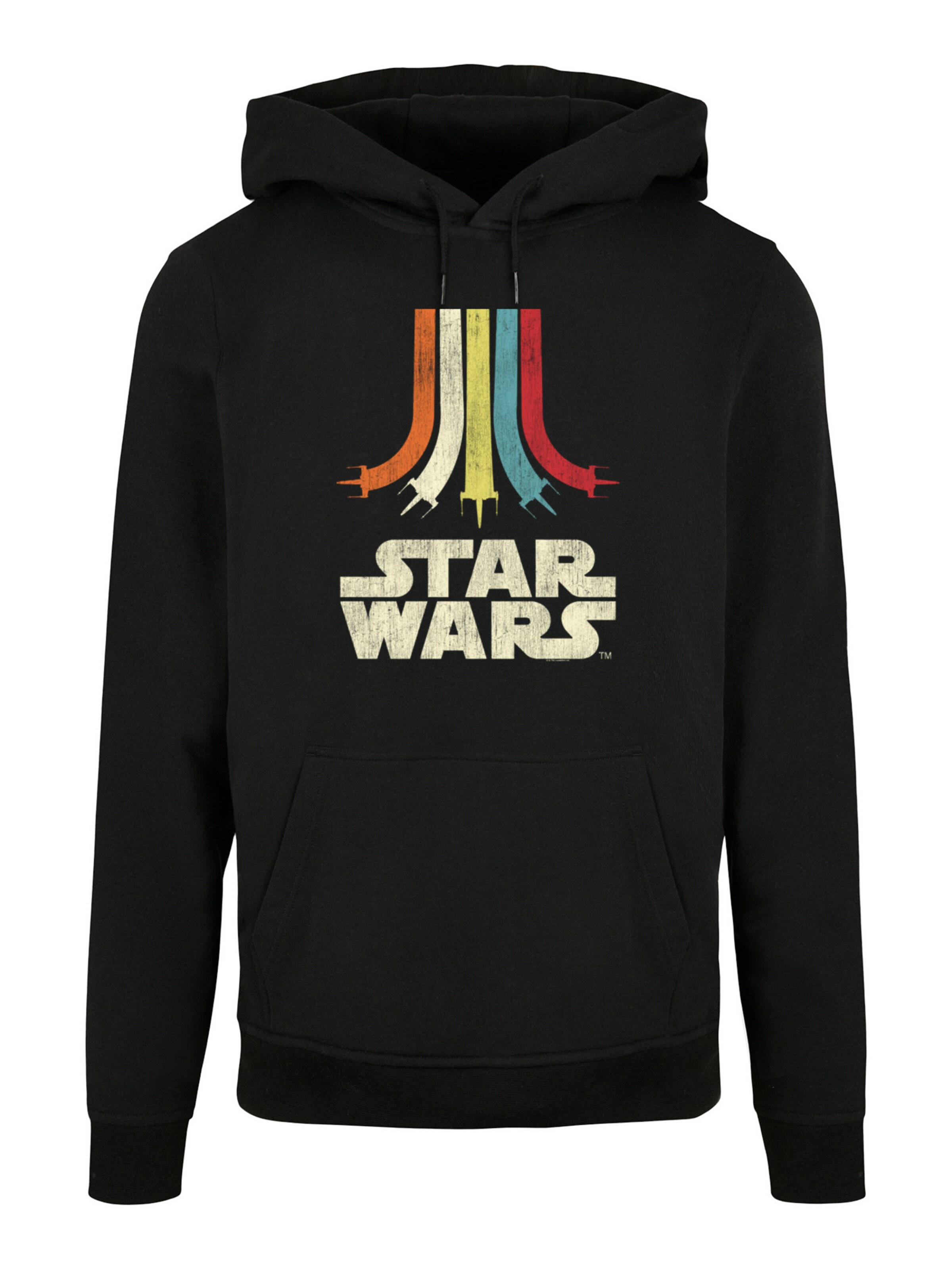 F4NT4STIC Sweatshirt 'Star Wars Retro Rainbow' in Schwarz: Vorderseite