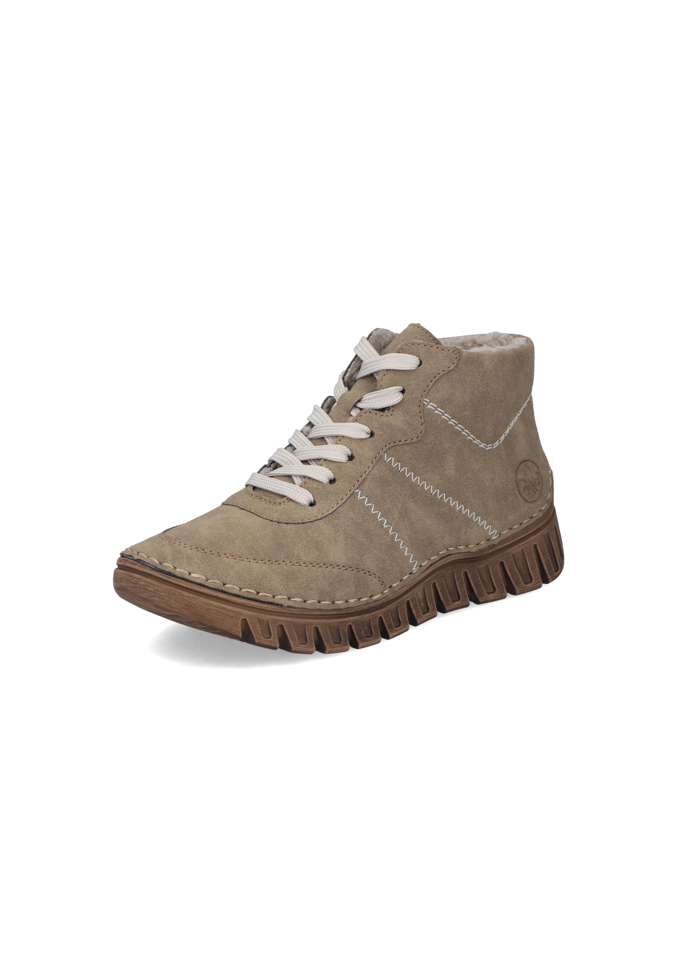 Bottines à lacets Rieker en beige : devant