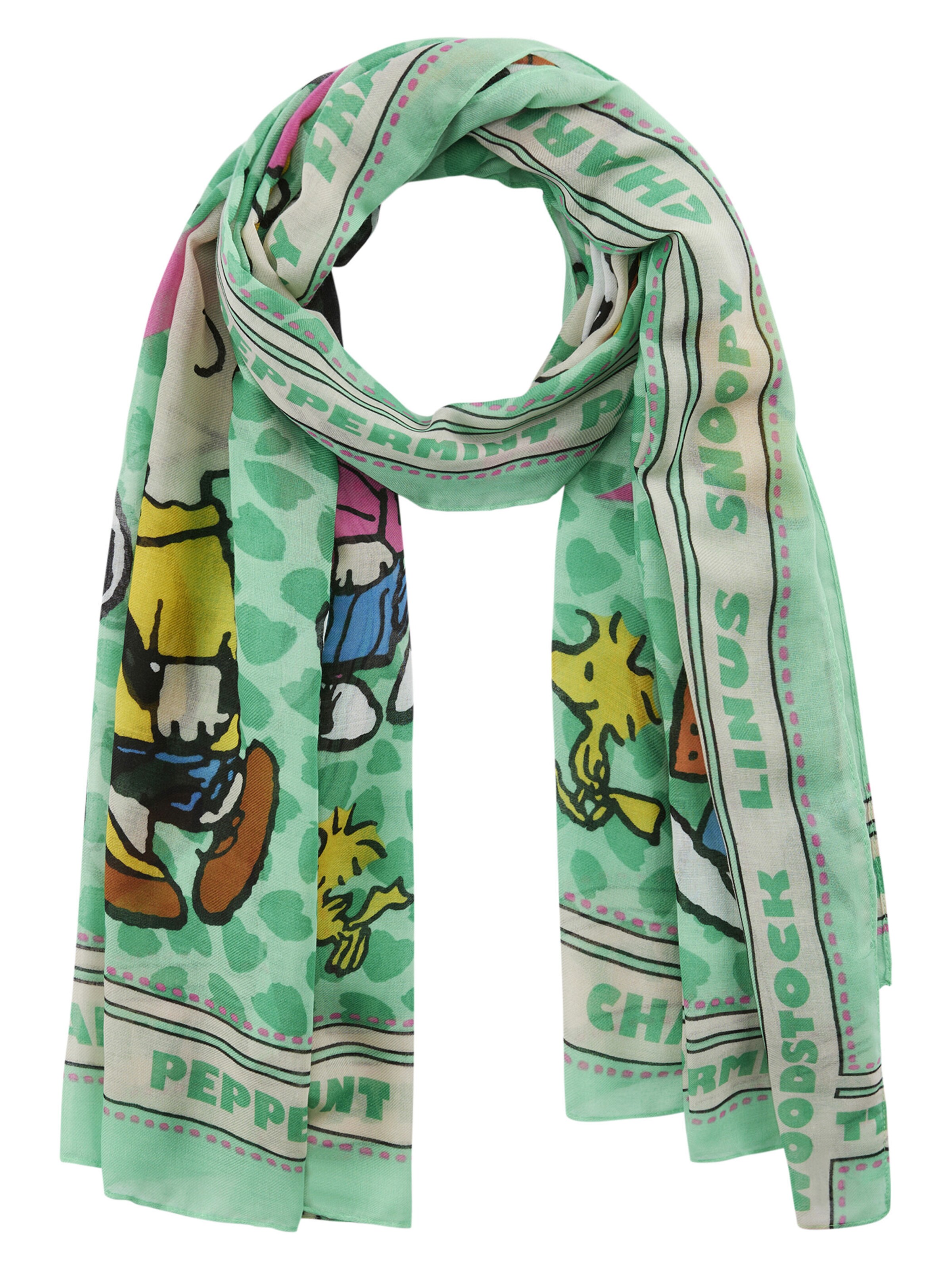 CODELLO Schal 'PEANUTS' in Grün: Vorderseite