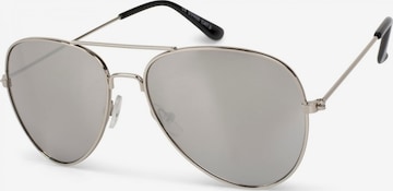 styleBREAKER Sunglasses 'Kinder Pilotenbrille 4 bis 10 Jahre' in Silver: front