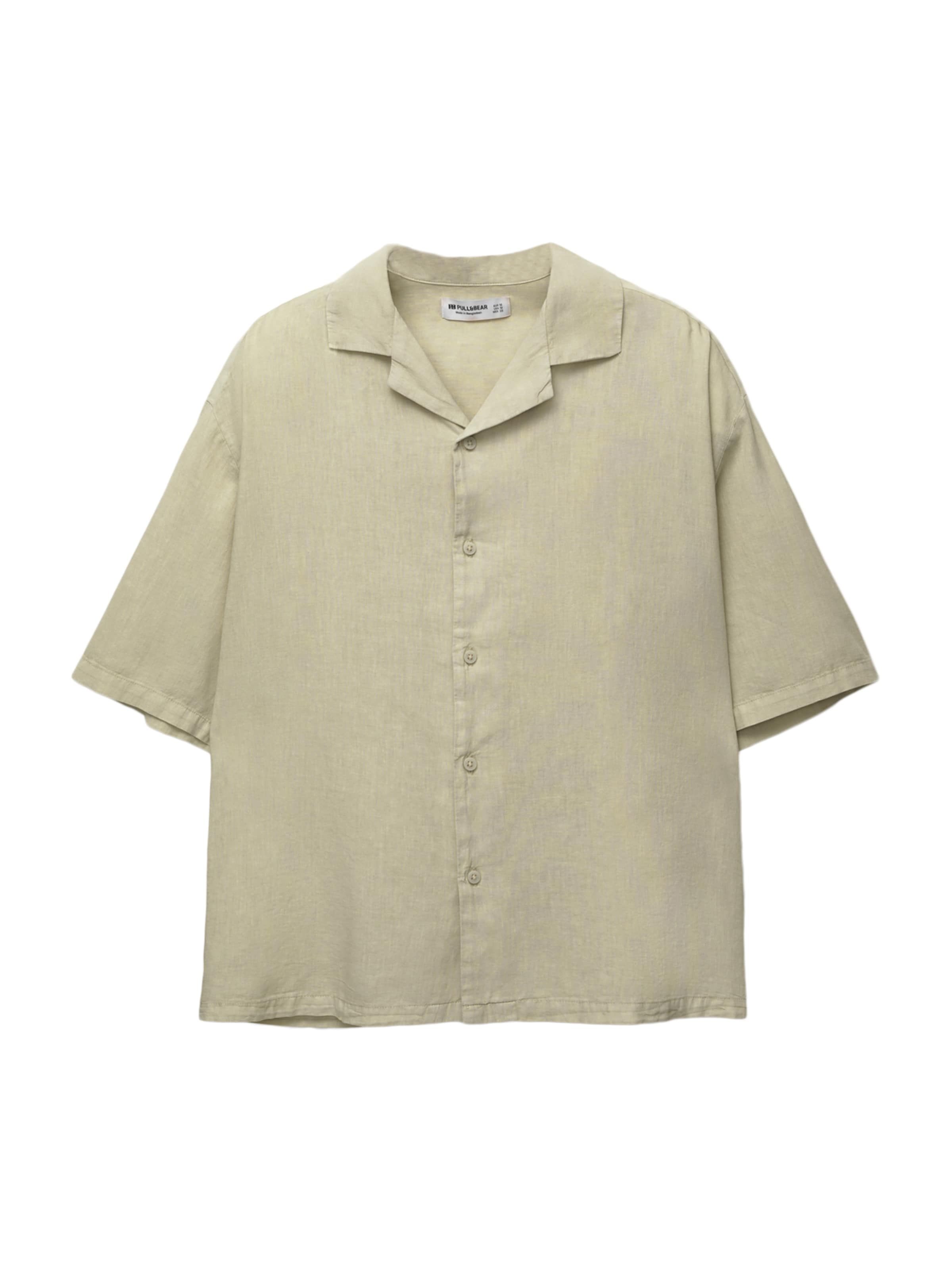 Pull&Bear Comfort Fit Hemd in Beige: Vorderseite