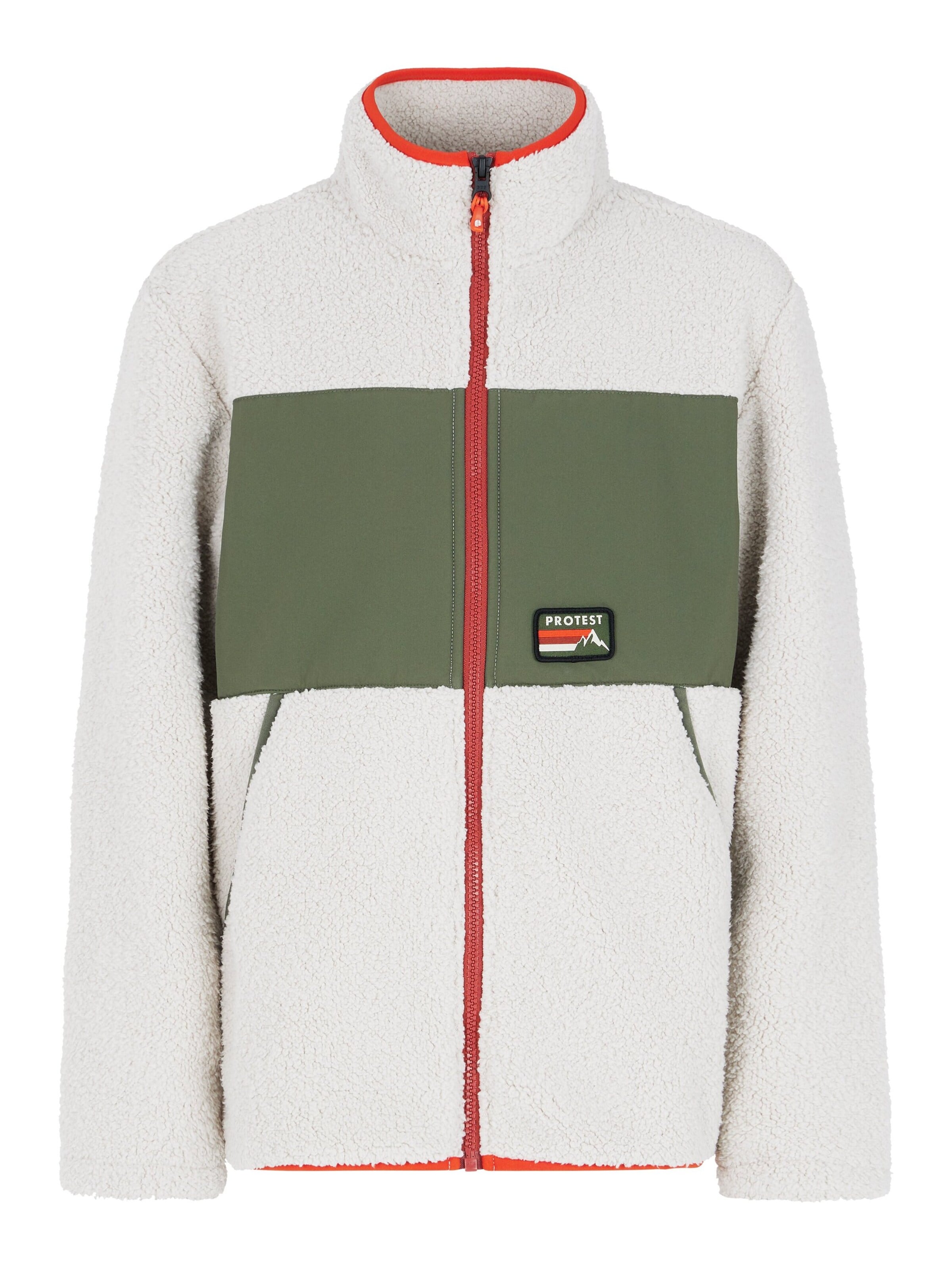 PROTEST Fleece jas 'PRTBARTIS JR' in Wit: voorkant