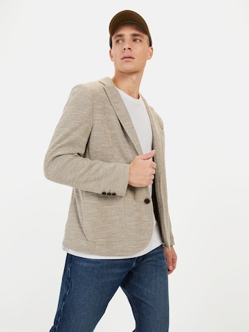 CAMEL ACTIVE Regular Fit Jersey Sakko mit 2-Knopf-Verschluss in Beige