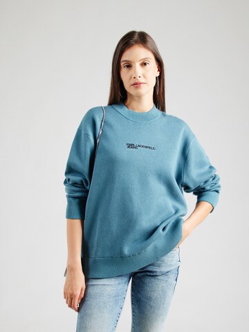 KARL LAGERFELD JEANS Pulover | modra barva: sprednja stran