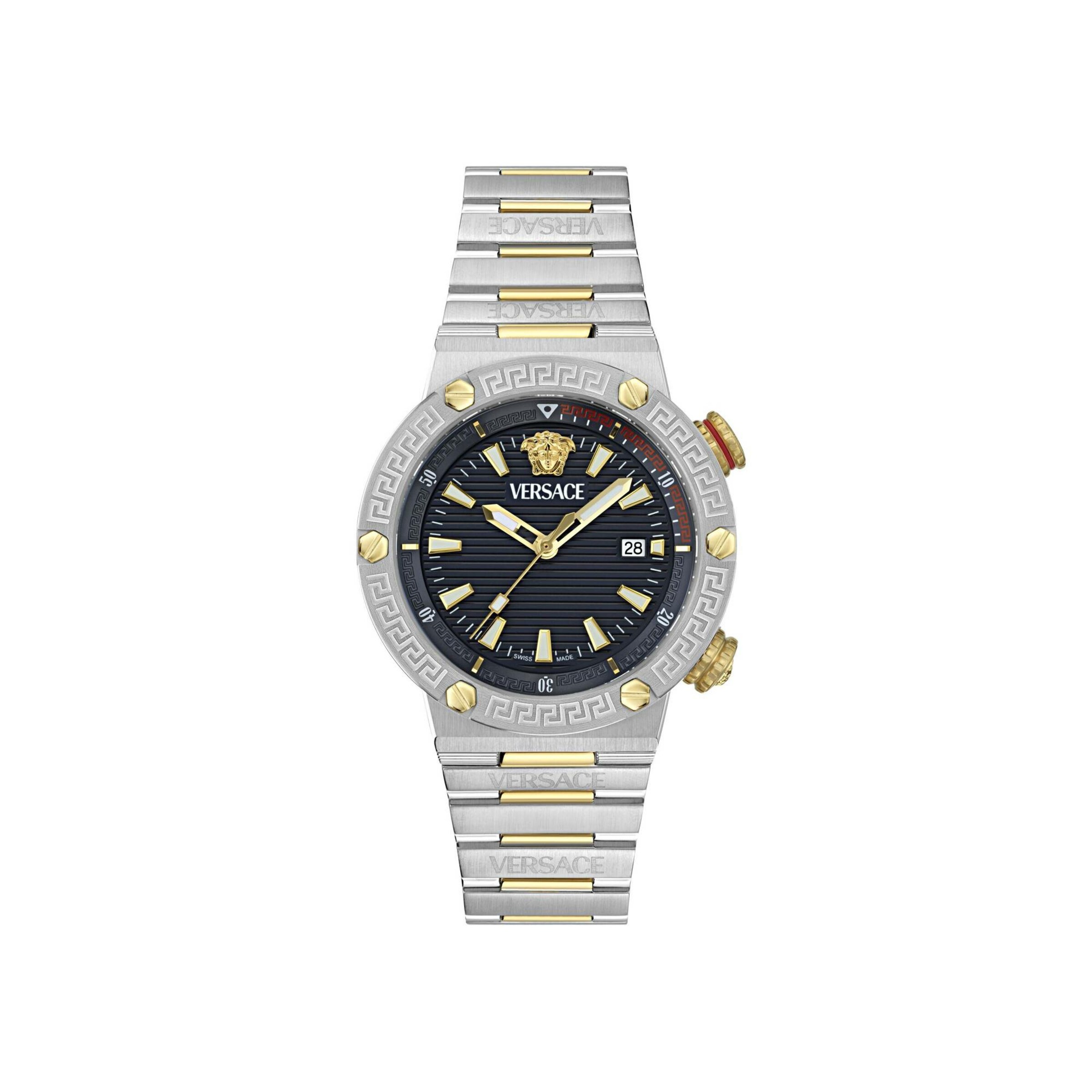 VERSACE Analog watch 'Greca Logo Diver' in Silver: front