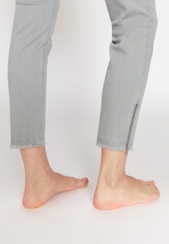 Angels Slimfit Jeans Skinny Ankle Zip Fringe in Grau