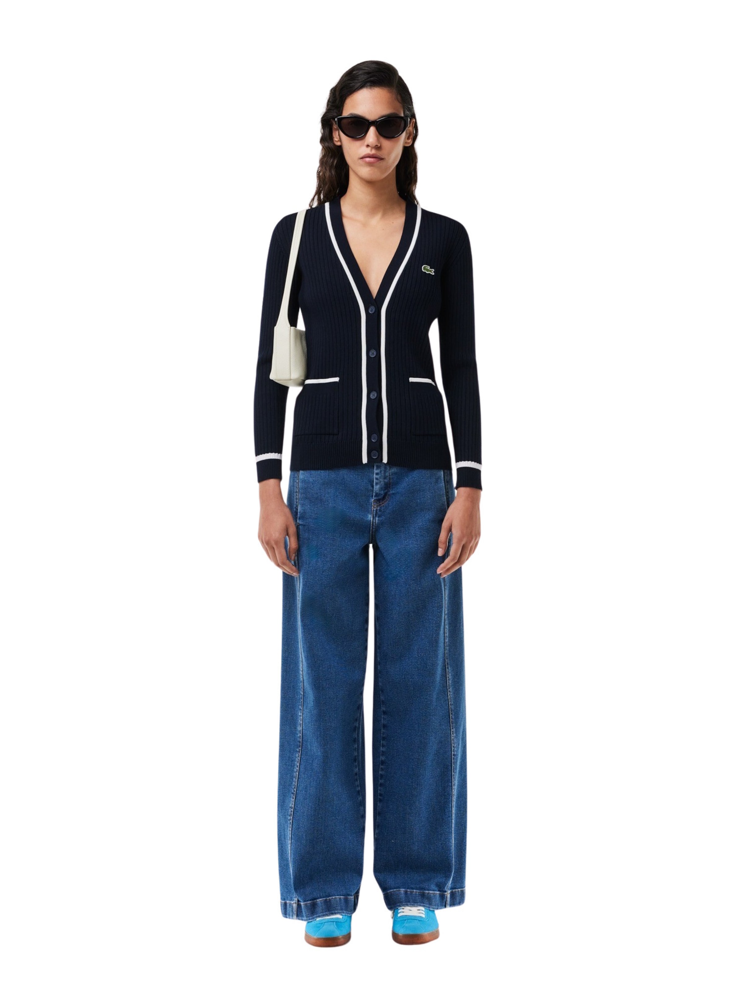 LACOSTE Strickjacke in Blau