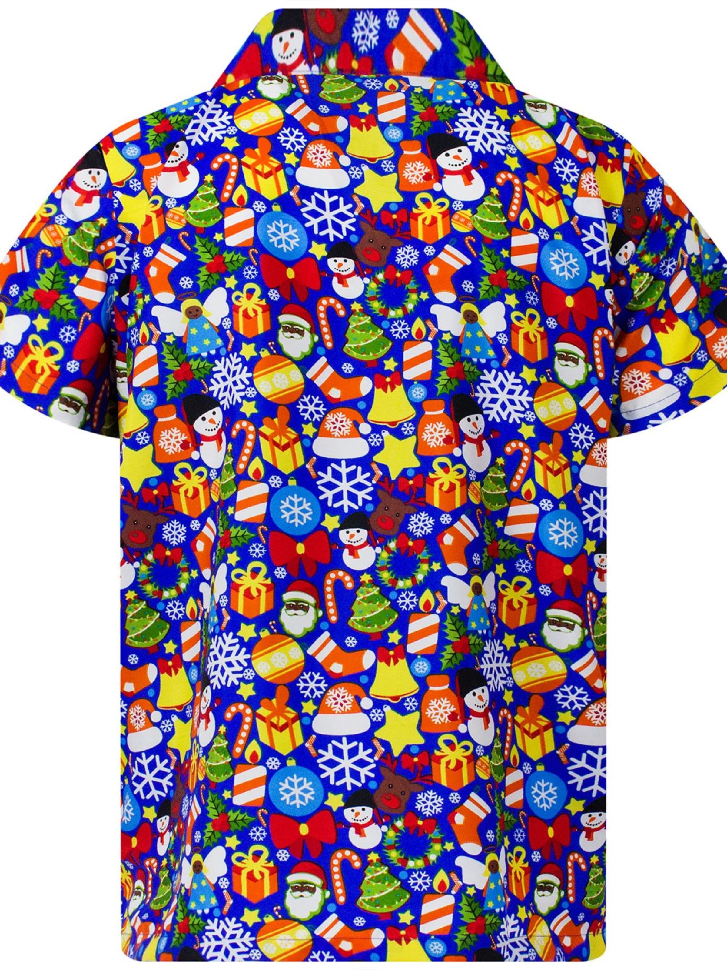 King Kameha Regular Fit Hemd 'Christmas Allover'‌‌‌‌‌‌‌‌‌‌ in Blau